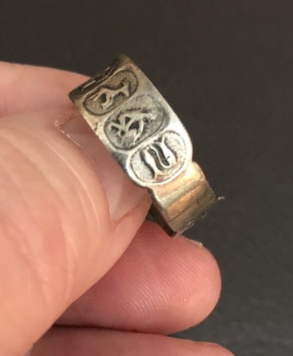 Art Deco Sterling Silver Zodiac Ring Full Hallmark RARE RING - Picture 6 of 6