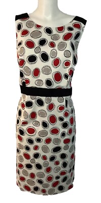 Marks & Spencer Luxury Sleeveless White Geo Print Cotton Dress Size 18 BNWT.