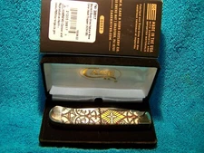 CASE XX KNIFE {NEW ITEM} STAINED GLASS CROSS TRAPPER  #38817 4 1/8" CLOSED NIB