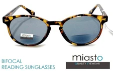  MIASTO RETRO PREPPY ROUND KEYHOLE BIFOCAL READER READING SUN GLASSES/SHADES