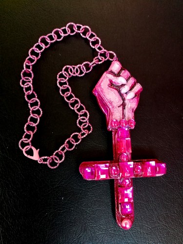 Jewelry Talisman Pendant Necklace Feminist Symbol Human Rights Cross Charm Chain - Picture 8 of 24