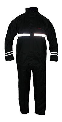 Regenkombi Motorrad und Freizeit Regenanzug RK-RS01 schwarz 2-teilig Größe S-4XL