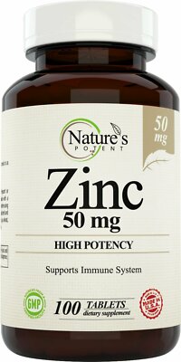 Zinc 50mg, [High Potency] Immune System Support - Immunity Booster (100 Tablets)