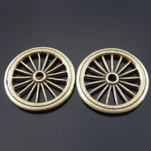 5 PCS Antiqued Bronze Alloy Car Wheel Charm Pendant DIY Crafts Accessories - Picture 5 of 5