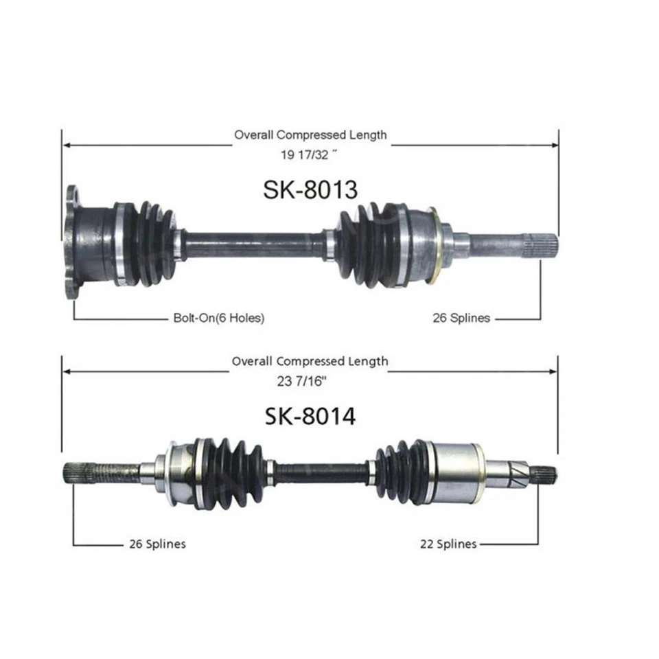Conjunto de junta de eje CV delantero izquierdo+derecho SurTrack para GMC Tracker 1989 1990 Foto 2 de 4