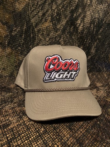 Coors Light patch on a khaki tan 