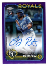 Logan Porter 2024 Topps Chrome Purple Refractor Rookie Autograph 47/250 Royals