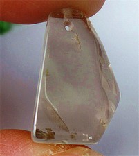 24x16x12mm Natural Ghost Crystal Quartz Free Shape Pendant Bead BQ69177