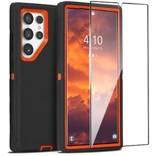 For Samsung Galaxy S25 Ultra 24 23 22 + Shockproof Case Cover+Screen Protector