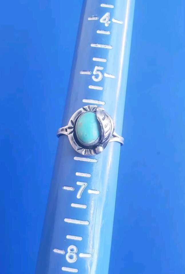 Vintage Sterling Silver 925 Ring with Blue Turquoise Gemstone Sz 6