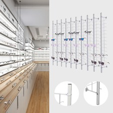 10PCS Eyeglass Display Rod Frame Aluminium Wall-Mounted Sunglasses Storage Rack