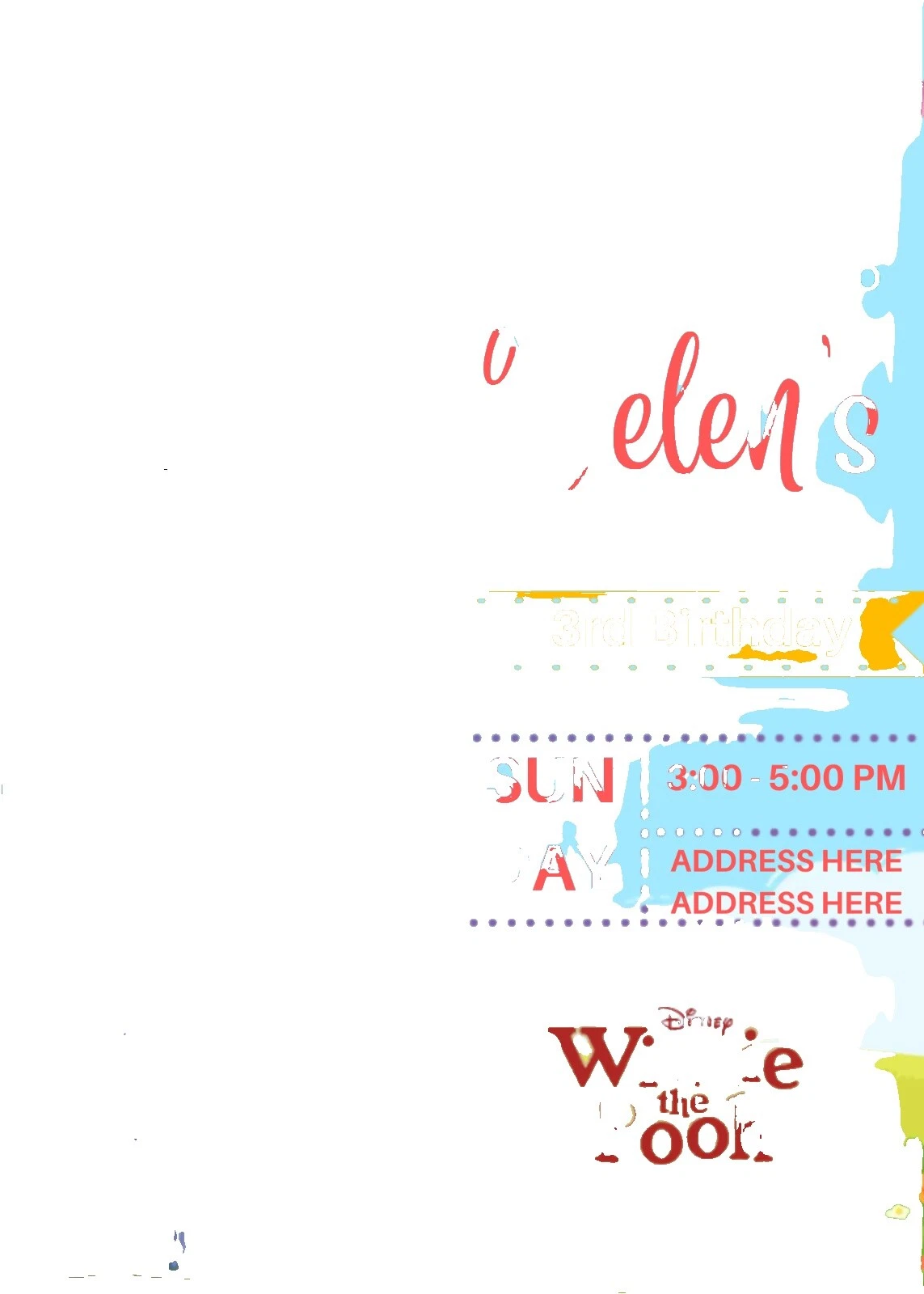 Winnie the Pooh Cumpleaños saludo Invitaciones