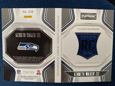 2022 Playbook KENNETH WALKER Rookie Jersey Auto Booklet /299 RPA