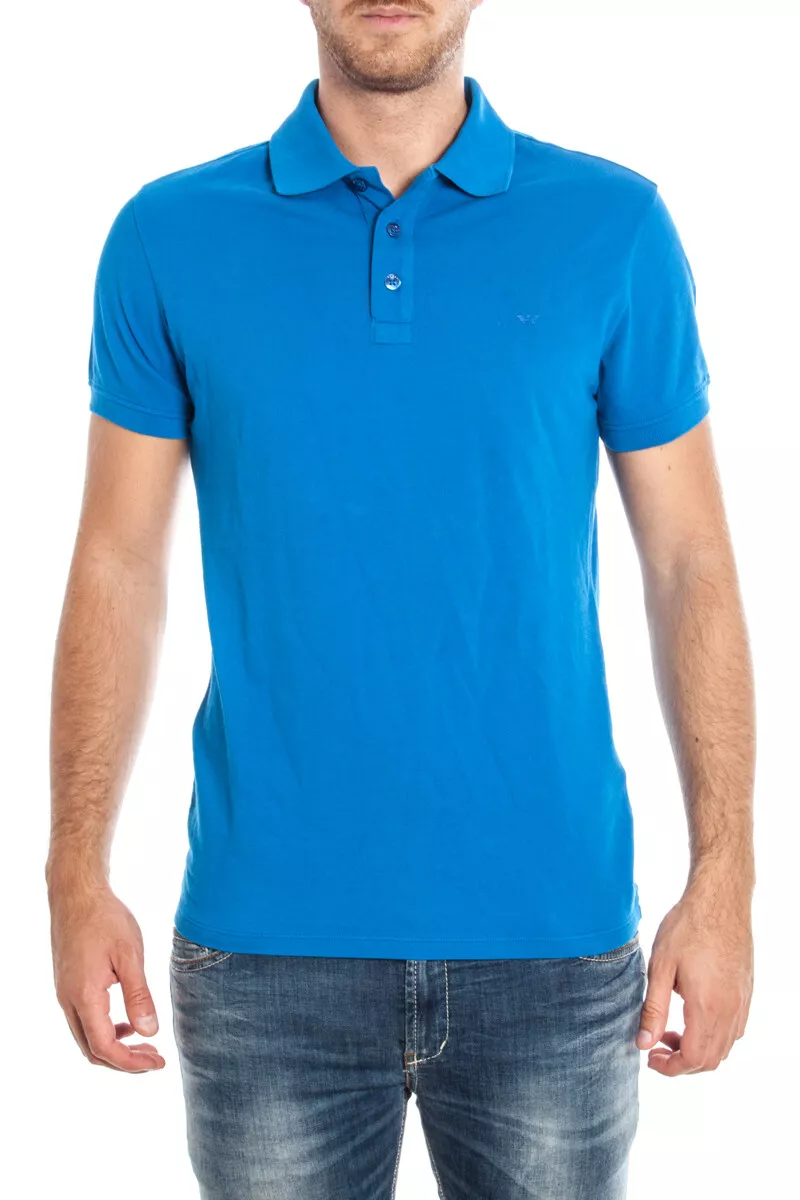 Polo Armani Jeans AJ Polo Shirt MUSCLE FIT Cotton Men s Blue 06M99HD Z5