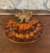 Vintage Squirrel Ashtray Change Holder Brown Orange 1977 NZ Retro
