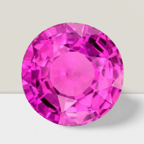 Pink Sapphire Round Cut Gemstone 6 Cts - 13 mm Flawless Loose Gem