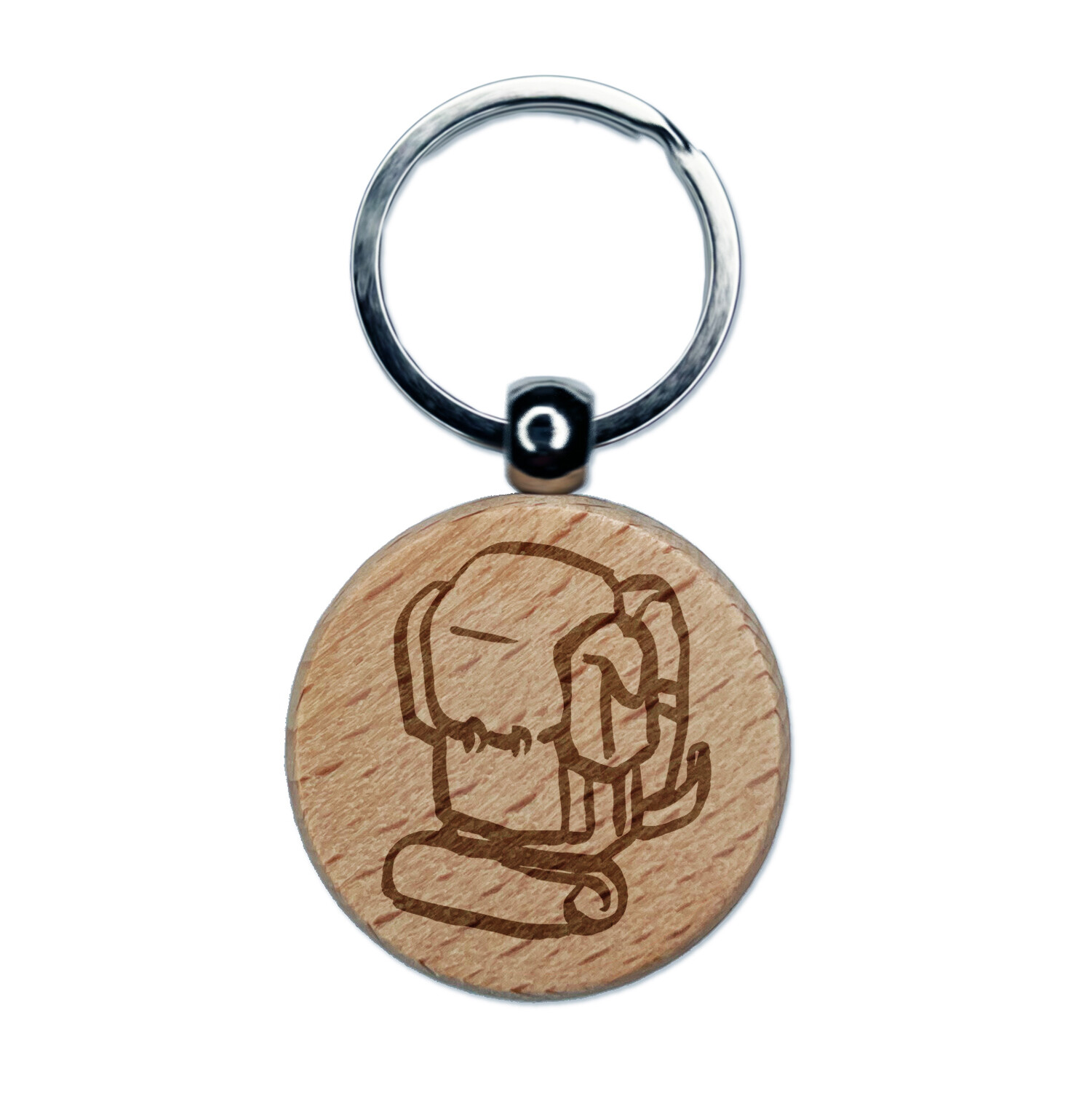 Engraved Wood Hiking Backpacking Round Keychain Charm Tag