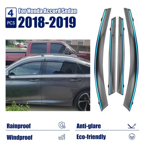 CHROME TRIM WINDOW VISOR FOR 2018 2019 2020 HONDA ACCORD CLIP-ON SUN RAIN GUARD - Bild 7 von 12