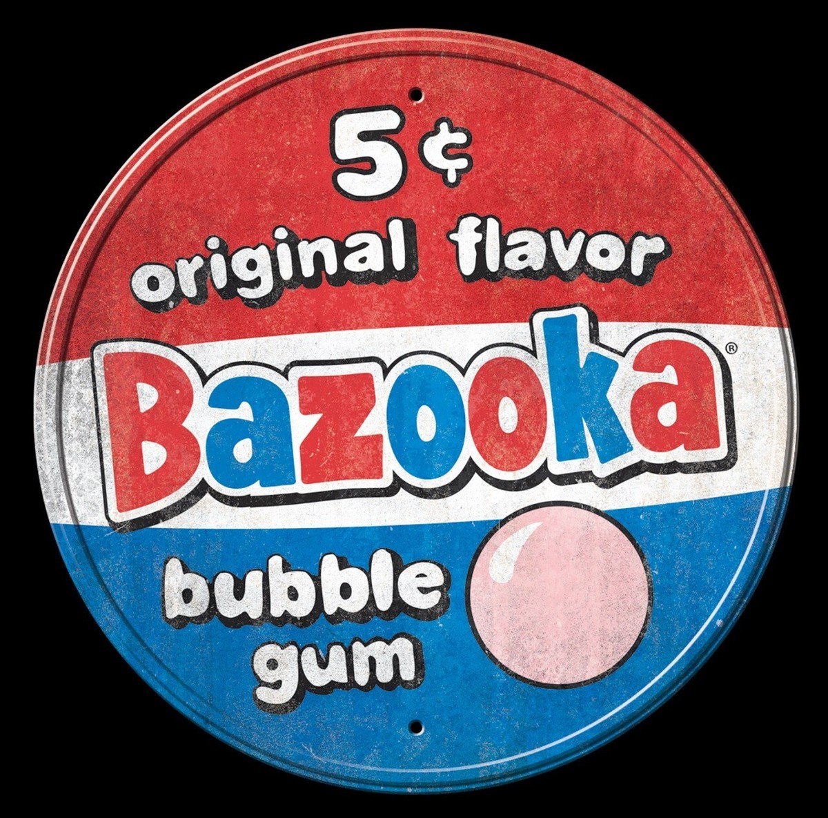 Bazooka Joe Round Retro Logo Bubble Gum Home Wall Décor Round