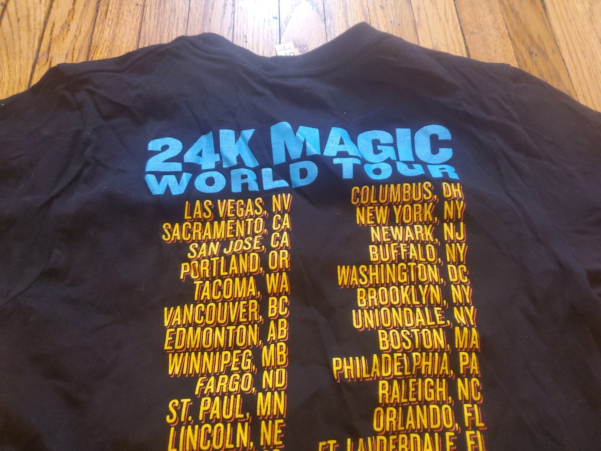 Bruno Mars T-Shirt Size S Black 24K Magic World Concert Tour Merch