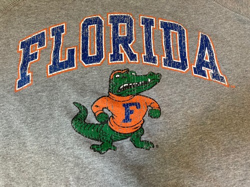 Womens Large UF Florida Gators Heather Gray Sweatshirt New Agenda Distressed Top - Picture 3 of 8