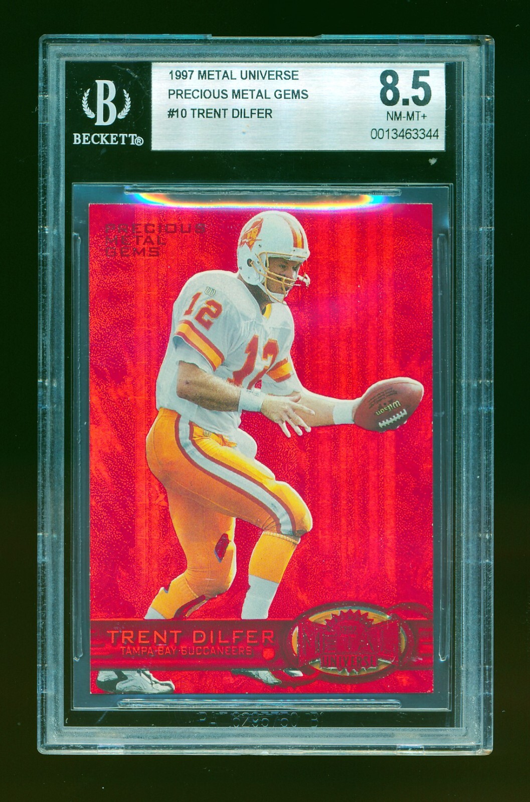 TRENT DILFER 1997 SKYBOX METAL UNIVERSE RED PMG PRECIOUS METAL GEMS /150 BGS 8.5