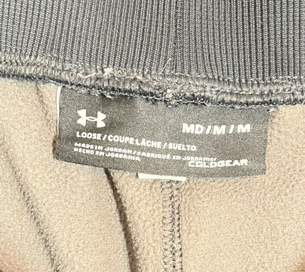 Under Armour Coldgear Fleece Open Sweatpants Loose Fit Charcoal Women's Size M thumbnail 6