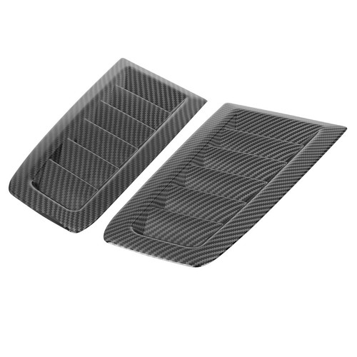 Pair Car Hood Vent Scoop Bonnet Vents Air-Flow Intake Cover Carbon Fiber Color - Picture 5 of 13
