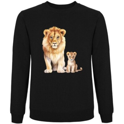 Sweatshirt Schwarz Löwe Afrika Löwin Löwen Baby Simba Lion King Safari R 404147s