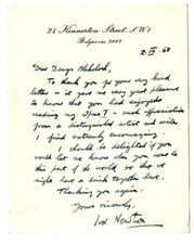 Ivor Newton Signed Letter 1968 / Autographed English Pianist