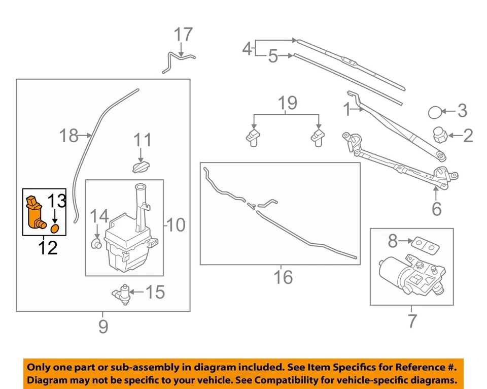 Used Washer Fluid Reservoir fits: 2013 Hyundai Sonata  Grade A - Image 3 of 4