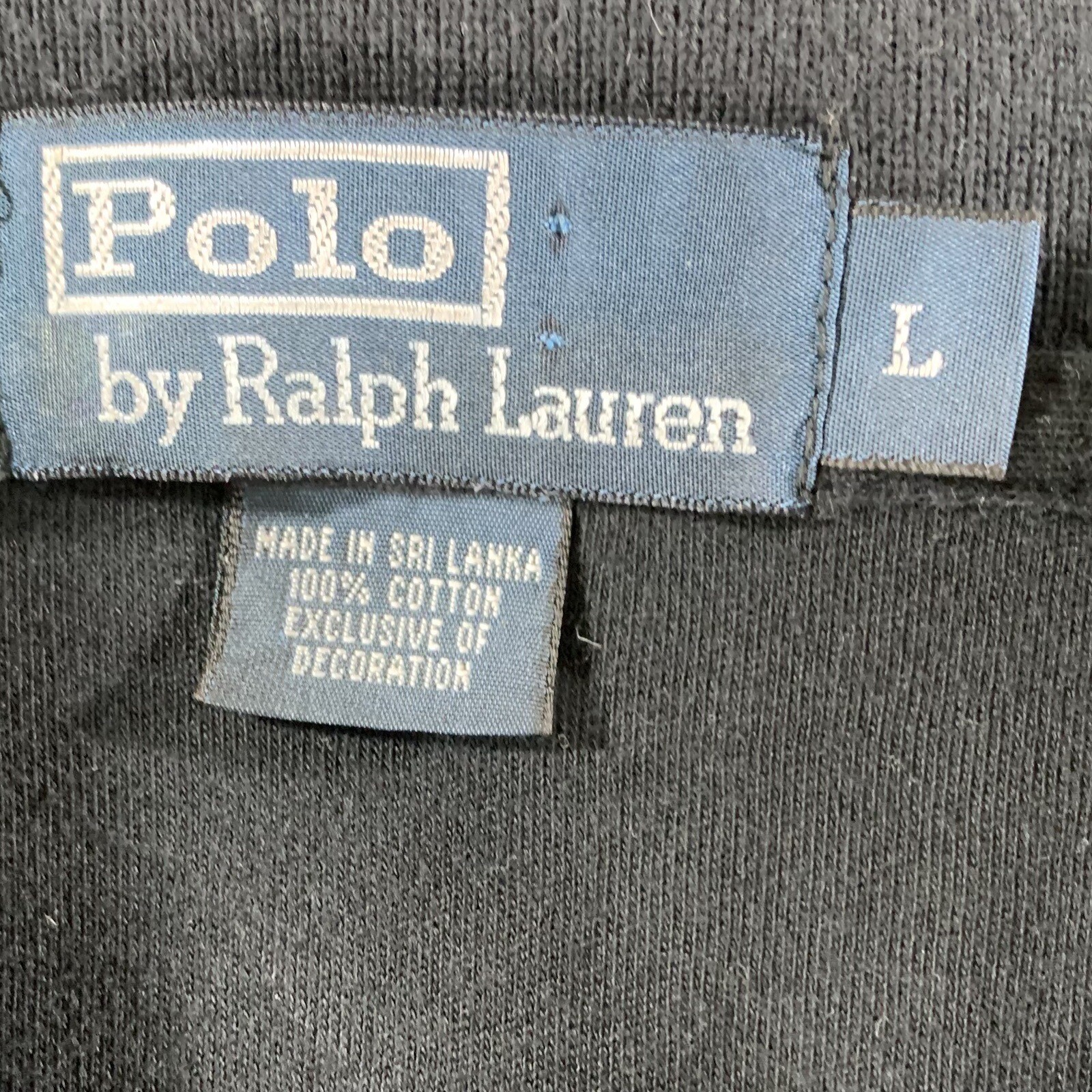 Polo Ralph Lauren camicia uomo grande nera polo rossa pony manica lunga