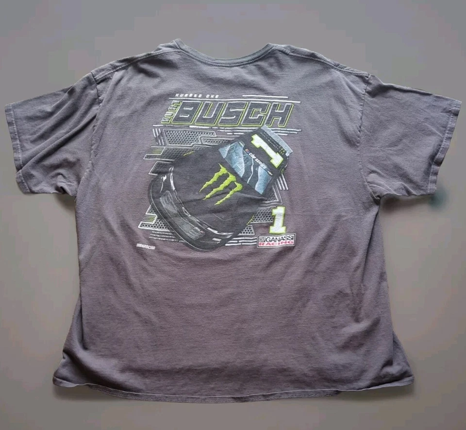 Camisa gris de carreras NASCAR Monster Energy Kurt Busch para hombre talla 3XL Chip Ganassi  Foto 2 de 4