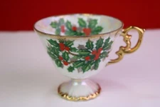 Holly Iridescent  Footed Tea Cup  