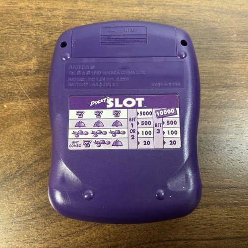 Radica 1997 Purple Pocket Slot Machine Game Tested Electronic Handheld Slot eBay