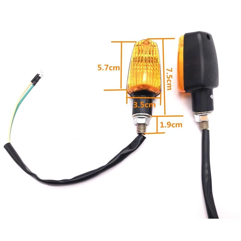 Universal Motorcycle Turn Signal Amber Indicator Light Blinker Lamp Cruiser ATV - Image 2 of 4
