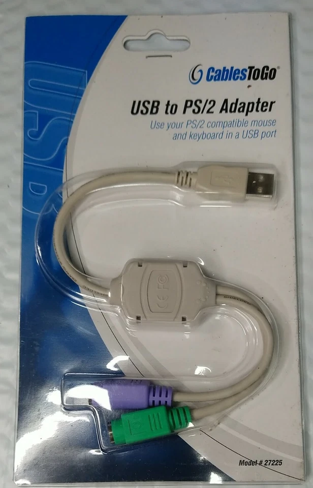 C2G 27225 USB to PS/2 Keyboard/Mouse Adapter Cable, Beige  - Image 2 of 2