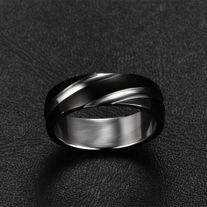 6mm Men Women Ring 6mm Stainless Steel Ring - Black/Gold/Silver, High Polished Band For Men & Women Mens Wedding Rings Black - Foto 12