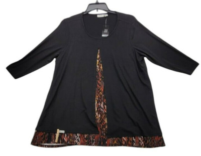 Avenue Plus Size Alex Print Tunic Spice Texture 18W top        M924