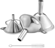 Stainless Steel Funnels Large Small Funnel Set of 3 Food Grade Mini Metal Kitche