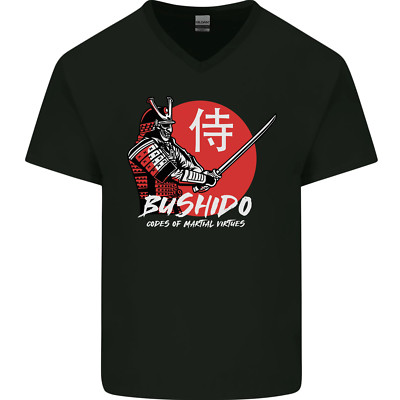 Bushido Samurai Warrior Schwert Ronin MMA Herren V-Neck Baumwoll-T-Shirt