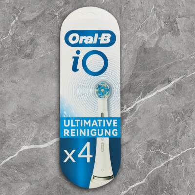 4 X Für Oral-B iO Ultimative Reinigung Ersatzbürsten Aufsteckbürsten, Weiß