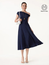 OGL SkinKiss Multi-Wear Midi Bra Dress with Pockets, Midnight Navy
