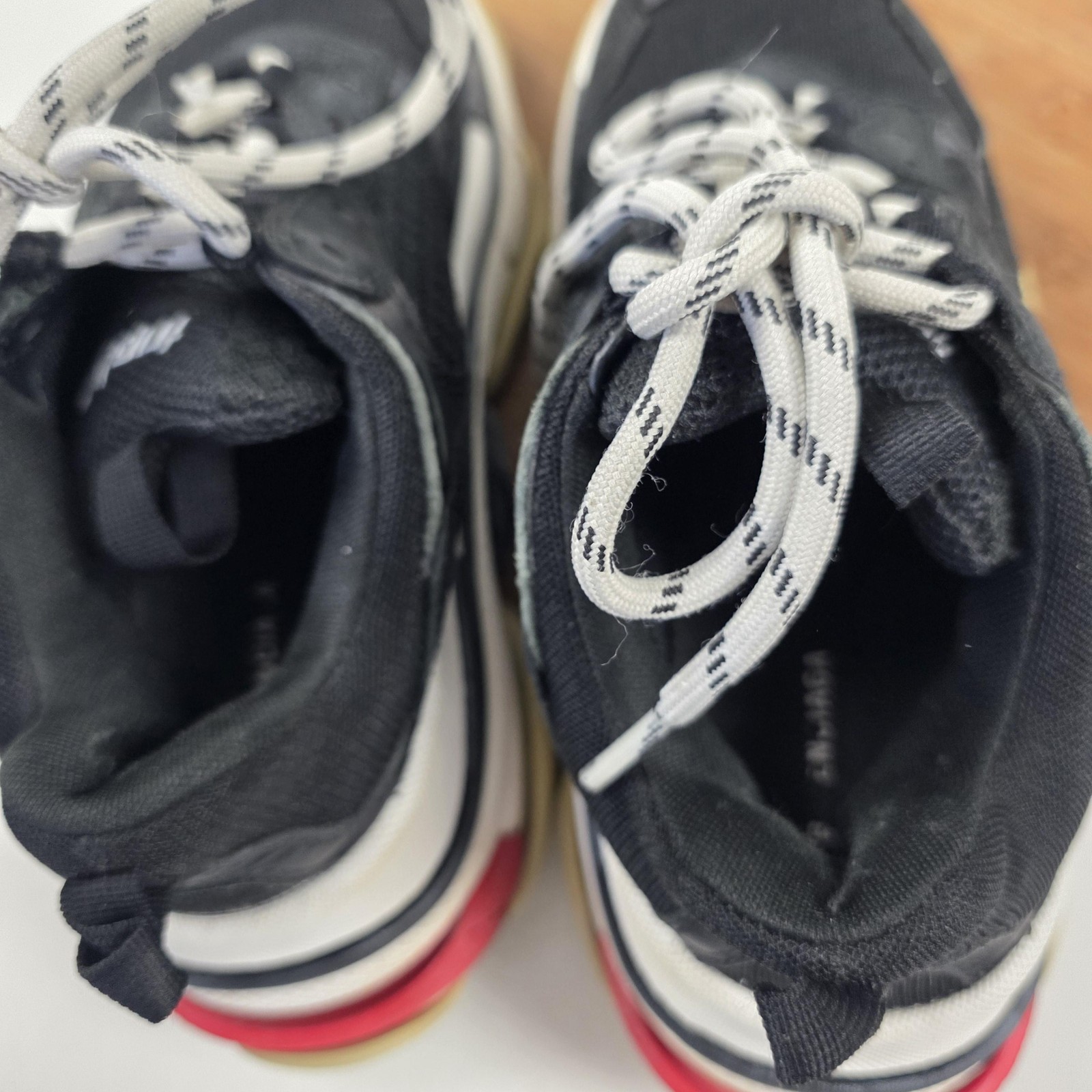 Balenciaga Triple S Shoes Womens Size 6 Black Leather Chunky Sneakers 524037 thumbnail 18