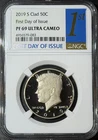 2019 S SILVER Proof Kennedy Half Dollar NGC PF 69 ULTRA CAMEO First Day of Issue