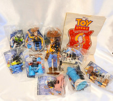 1996 Disney New 8 Toy Story Burger King Toys Lot  also 10 " Woody Doll RARE