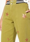Nasty Gal Star Pants Wide Leg Olive Boho/Rave Cropped Size US 4, UK 6 — photo 1