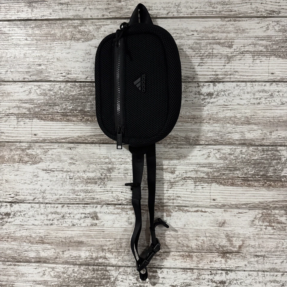 Adidas Negro Malla Dos Bolsillos Fannie Pack Bolso con Correa Ajustable Foto 4 de 4