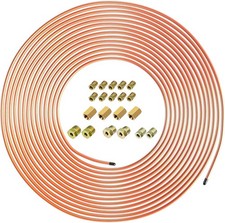 nicopp brake line 3/16 Coated Steel Brake Line Tubing Kit 3/16" x 25FT with 1...