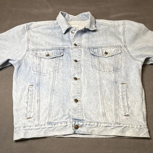 Vintage 90s Stefano Man Basic Original Design Denim Jacket Medium Light Wash Tru image 5